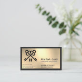 Carte De Visite Logo de la maison des clés croisées | Immobilier (Debout devant)