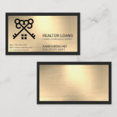 Carte De Visite Logo de la maison des clés croisées | Immobilier (Devant / Derrière)