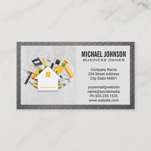 Carte De Visite Logo de la maison des outils de construction | Bét (Devant)