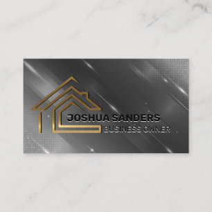 Carte De Visite Logo de la maison d'or moderne Immobilier