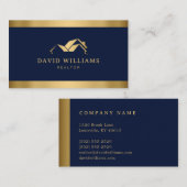 Carte De Visite Logo de la maison d'or moderne Immobilier Marine B (Devant / Derrière)