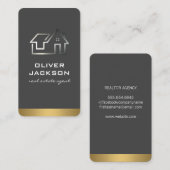Carte De Visite Logo de la maison en métal immobilier (Devant / Derrière)