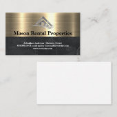 Carte De Visite Logo de la maison en métal immobilier | Marbre (Devant / Derrière)