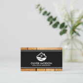 Carte De Visite Logo de la maison | Grain de bois (Debout devant)