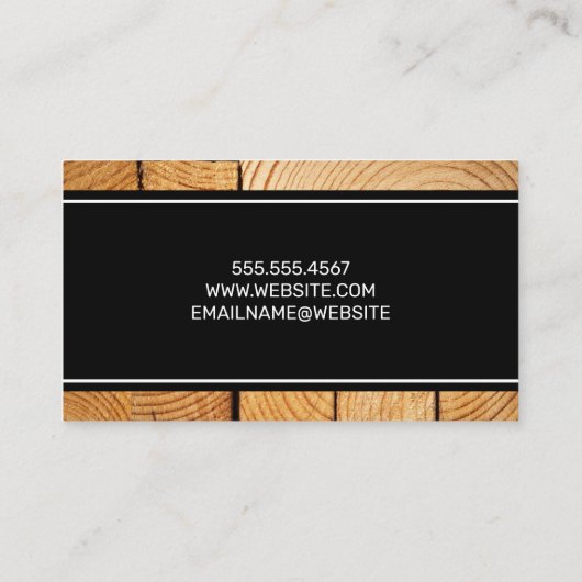 Carte De Visite Logo de la maison | Grain de bois (Dos)