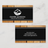 Carte De Visite Logo de la maison | Grain de bois (Devant / Derrière)