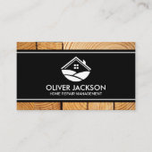 Carte De Visite Logo de la maison | Grain de bois (Devant)