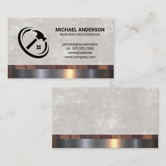 Carte De Visite Logo de la maison Hammer | Matériel de constructio (Devant / Derrière)