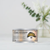 Carte De Visite Logo de la maison Hardhat Construction | Vis métal (Debout devant)