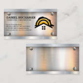 Carte De Visite Logo de la maison Hardhat Construction | Vis métal (Devant / Derrière)