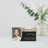 Carte De Visite Logo de la maison Immobilier Noir & Or Realtor Pho (Debout devant)