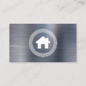 Carte De Visite Logo de la maison immobilière Cadre clé grecque Ar (Dos)