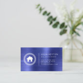 Carte De Visite Logo de la maison immobilière Clé grecque Cadre bl (Debout devant)