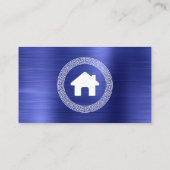 Carte De Visite Logo de la maison immobilière Clé grecque Cadre bl (Dos)