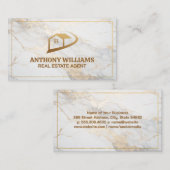 Carte De Visite Logo de la maison immobilière | Marbre (Devant / Derrière)