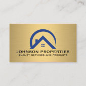 Carte De Visite Logo de la maison immobilière | Or métallique (Devant)