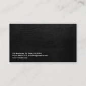 Carte De Visite Logo de la maison Message Talk | Cuir noir (Dos)