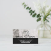 Carte De Visite Logo de la maison métallique | Immobilier | Marbre (Debout devant)