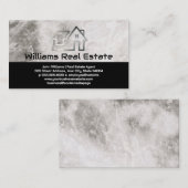 Carte De Visite Logo de la maison métallique | Immobilier | Marbre (Devant / Derrière)