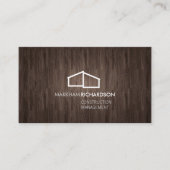 Carte De Visite Logo de la maison moderne II Bois Brown (Devant)
