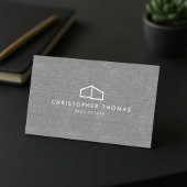 Carte De Visite Logo de la maison moderne Immobilier Gris Linge de