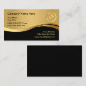 Carte De Visite Logo de la Maison Moderne Immobilier Noir & Or (Devant / Derrière)