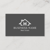 Carte De Visite Logo de la maison Monogramme immobilier Gray profe (Devant)