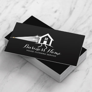 Carte De Visite Logo de la maison Nettoyage de la pression de lava