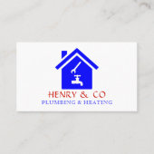 Carte De Visite Logo de la maison, plombier, plomberie (Devant)