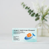 Carte De Visite Logo de la maison Squeegee | Nettoyage commercial (Debout devant)