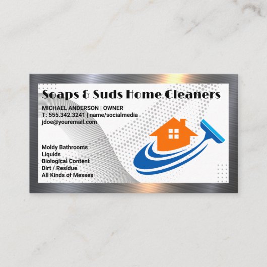 Carte De Visite Logo de la maison Squeegee | Nettoyage des domesti (Devant)