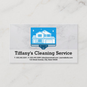 Carte De Visite Logo de la maison Squeegee   Services de nettoyage
