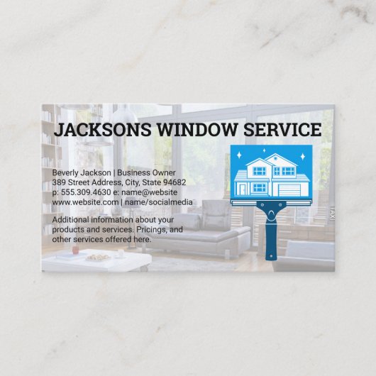 Carte De Visite Logo de la maison Squeegee | Services Windows (Devant)