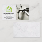 Carte De Visite Logo de la maison stylisée verte | Touches (Devant / Derrière)