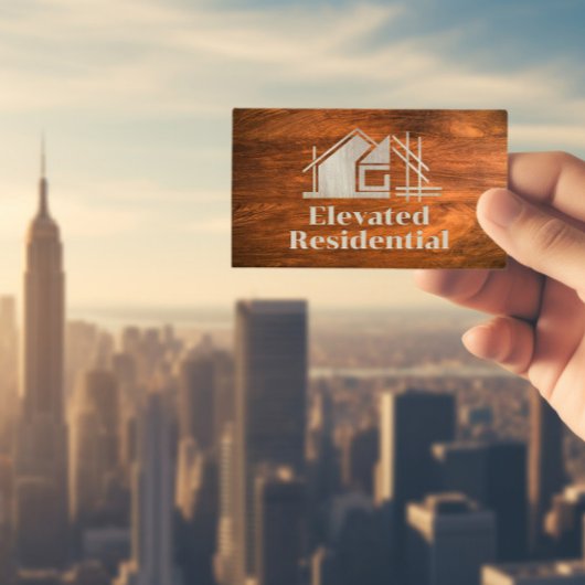 Carte De Visite Logo de la maison Wood Grain