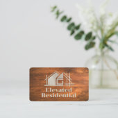 Carte De Visite Logo de la maison Wood Grain (Debout devant)