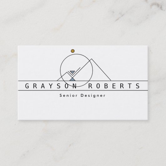 Carte De Visite Logo de la montagne géométrique de Bohême | Entrep (Devant)