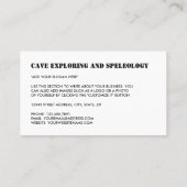 Carte De Visite Logo de la Montagne Noire, Explorateur de grottes, (Dos)