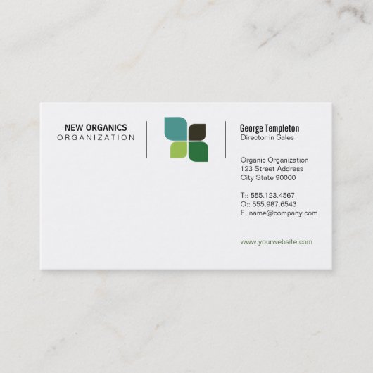 Carte De Visite Logo de la nature (Variation de grille) (Devant)