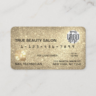 Carte De Visite Logo de la Parties scintillant en or brillant