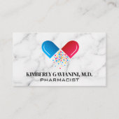 Carte De Visite Logo de la pilule de pharmacie | Médecine d'ordonn (Devant)