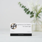 Carte De Visite Logo de la planète Lune Noire et Or (Debout devant)