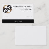 Carte De Visite Logo de la planète Lune Noire et Or (Devant / Derrière)