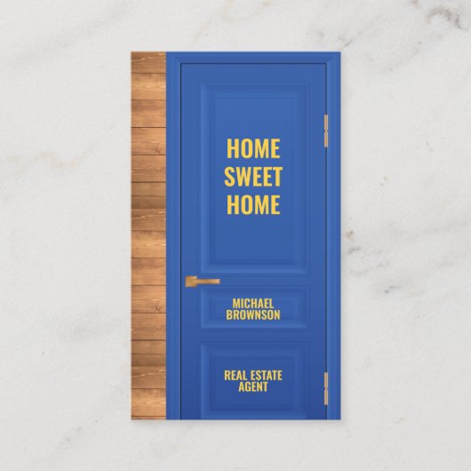 Carte De Visite Logo de la porte de l'agent immobilier (Devant)