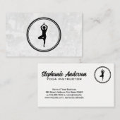 Carte De Visite Logo de la Pose de Yoga | Arrière - plan texturé (Devant / Derrière)