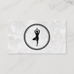 Carte De Visite Logo de la Pose de Yoga   Arrière - plan texturé