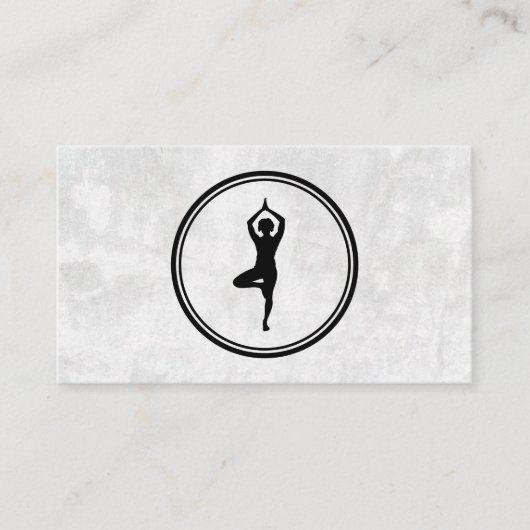 Carte De Visite Logo de la Pose de Yoga | Arrière - plan texturé (Devant)