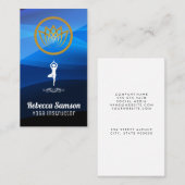 Carte De Visite Logo de la Pose de Yoga | Lotus Flower (Devant / Derrière)