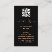 Carte De Visite Logo de la robe du concepteur de mode QR Rose rose (Dos)