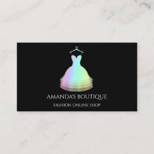 Carte De Visite Logo de la robe rouge Boutique Holographique